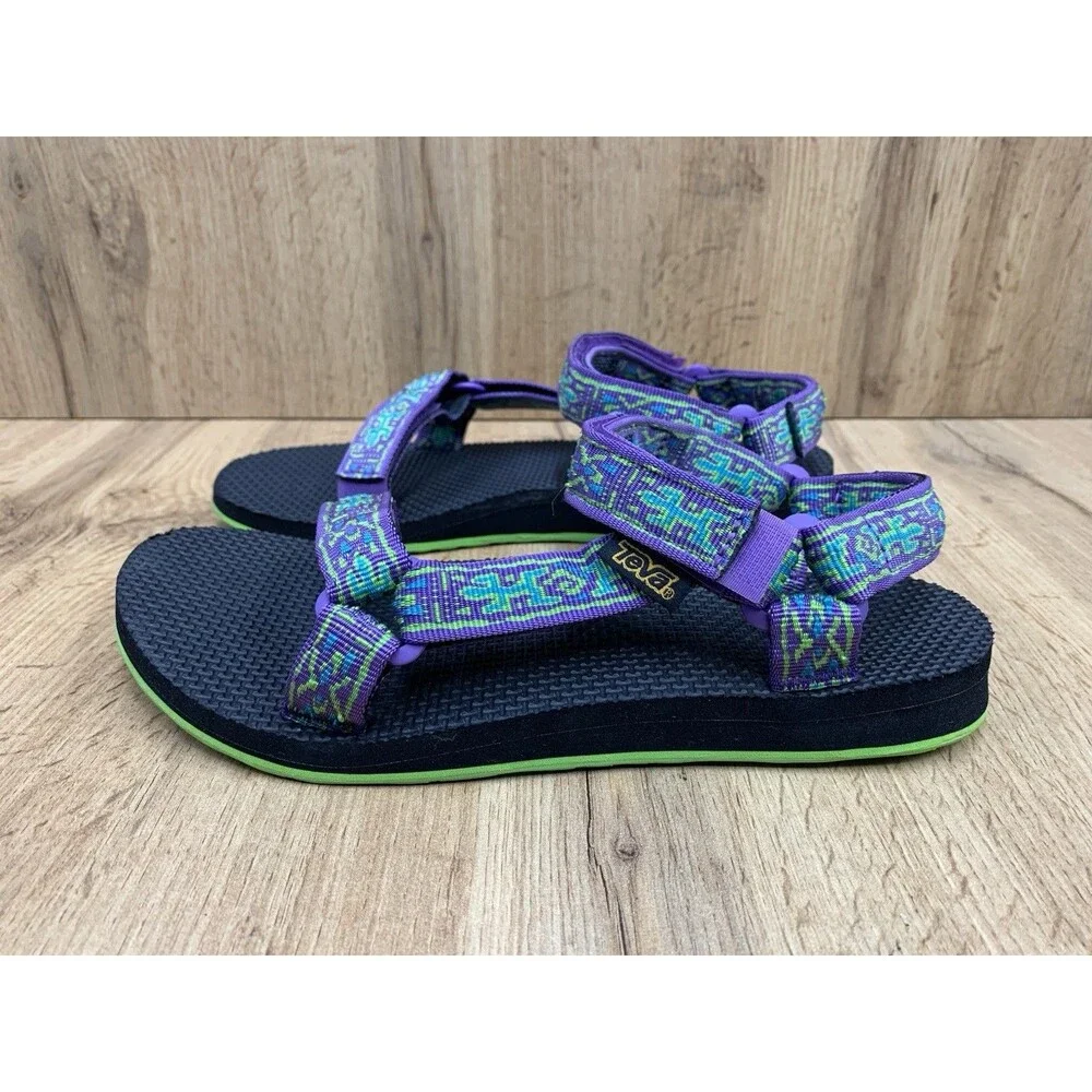 Teva Original Universal Sandals Women US 8 Purple Green Sport Hiking Water Shoes